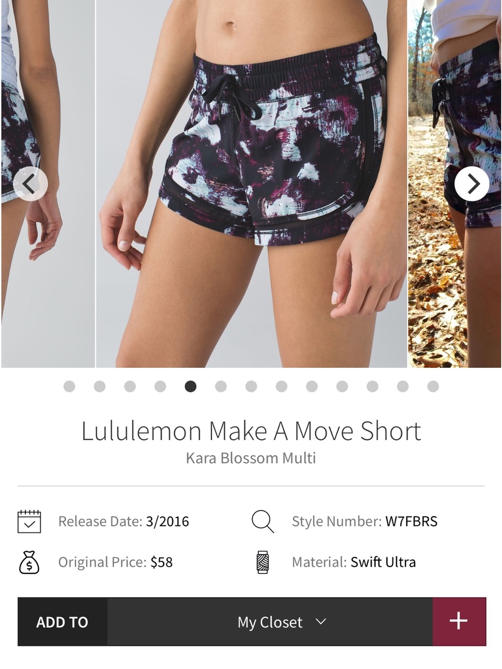 lululemon athletica Make A Move Short in Kara Blossom Multi - Women's